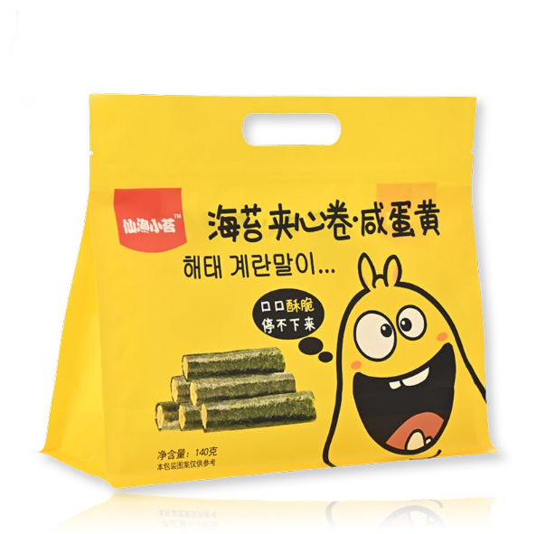 Flat Bottom Pouch For Seaweed Snacks Packaging